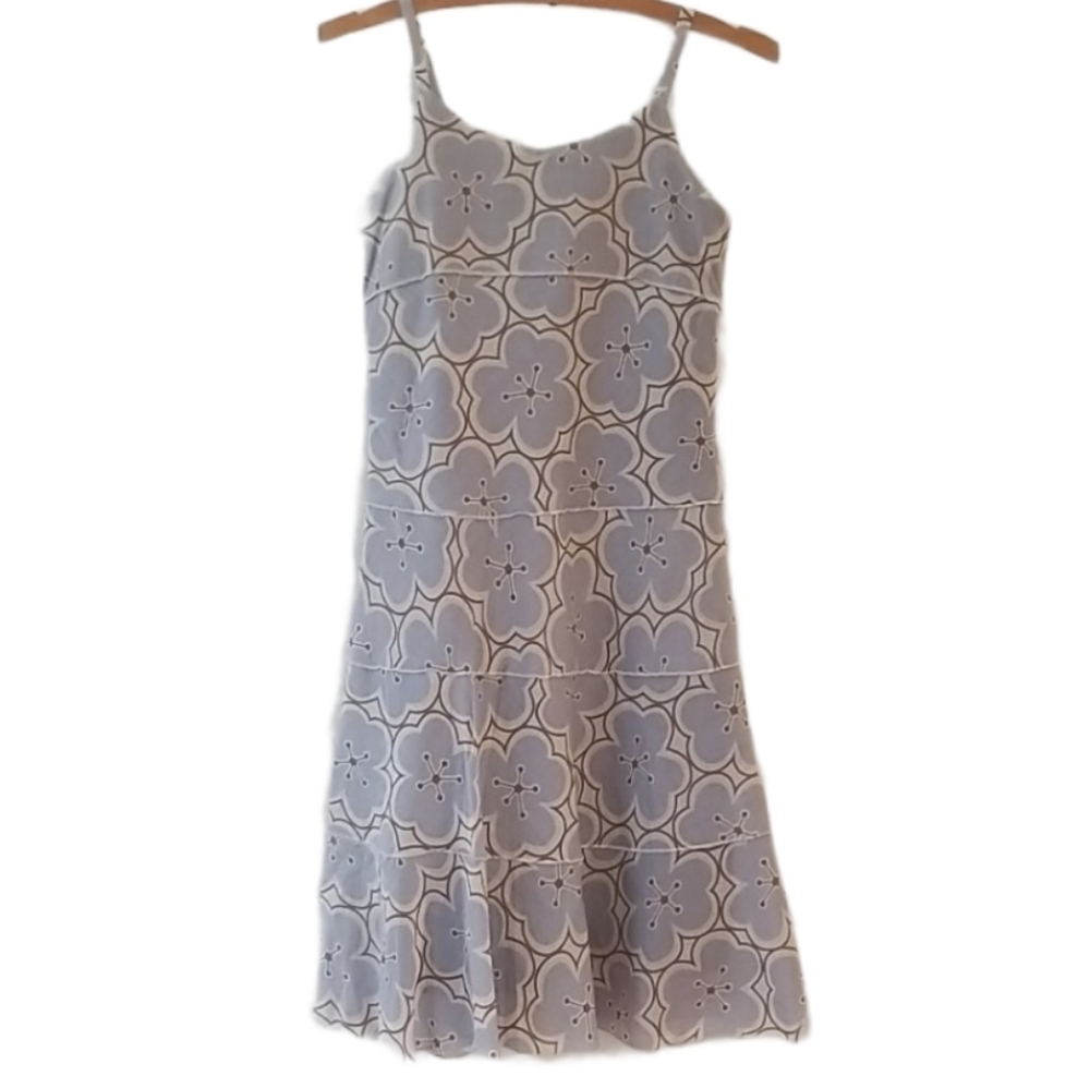 Hype strap Cotton blue floral design lined dress